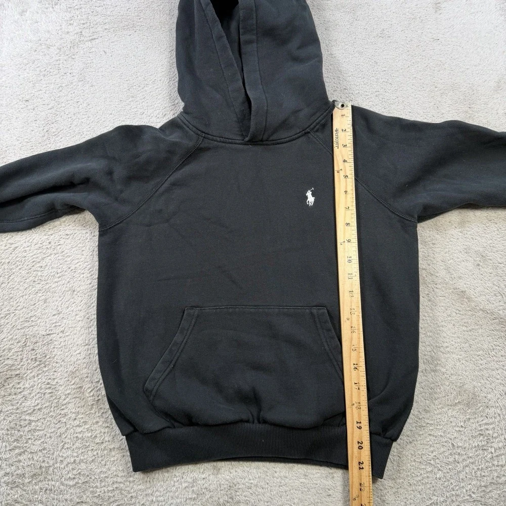 Polo Ralph Lauren Hoodie Mens Small Black Fleece Pony Cotton Pullover